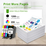 934XL 935XL Black/Color High Yield Ink Cartridges (4-Pack, Black/Cyan/