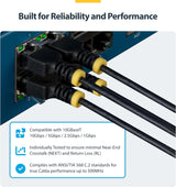 StarTech 14ft Black Ultra Slim CAT6a Ethernet Cable, Snagless, UTP, Pu