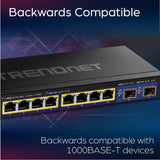 TRENDnet 10-Port Multi-Gig Web Smart Switch, 8 x 2.5GBASE-T Ports, 2 x