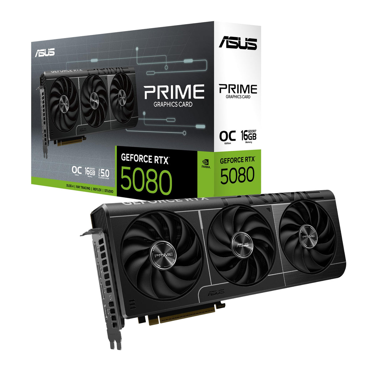 The SFF-Ready ASUS Prime GeForce RTX™ 5080 16GB GDDR7 OC Edition Graph