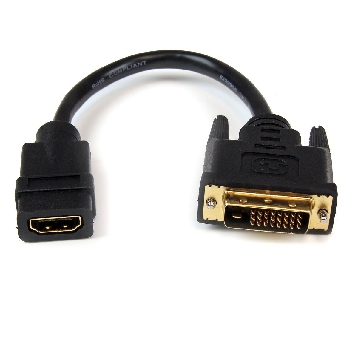 StarTech.com 8in HDMI to DVI-D Video Cable Adapter - HDMI Female to DV