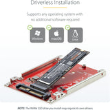 StarTech.com Adaptateur M.2 vers U.3 pour SSD NVMe, Disque PCIe vers 2,5 pouces