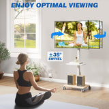 5Rcom Mobile TV Stand with Power Outlet for 32-60 Inch TVs – Swivel, H