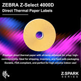 Zebra Z-Select 4000D Label, High Performance Coated, All-Temp Adhesi