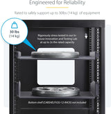 StarTech.com 1U Vented Server Rack Shelf, 16in (40cm) Mounting Depth,