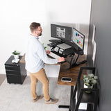 VIVO 43 inch Corner Height Adjustable Cubicle Stand Up Desk Converter,