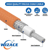 10ft SMA Male to SMA Male Coaxial Cable, WIZACE RG316 Flexible SMA Ext