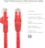 Câble Ethernet StarTech CAT6 de 9 m – Câble Ethernet Gigabit CAT 6 Rouge -2
