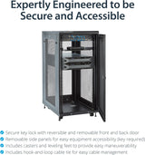 StarTech 24U Enterprise-Grade Server Rack Cabinet Kit, 19in Enclosed 4