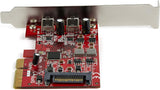 Carte adaptateur PCIe USB 3.0 à 7 ports StarTech avec alimentation SATA