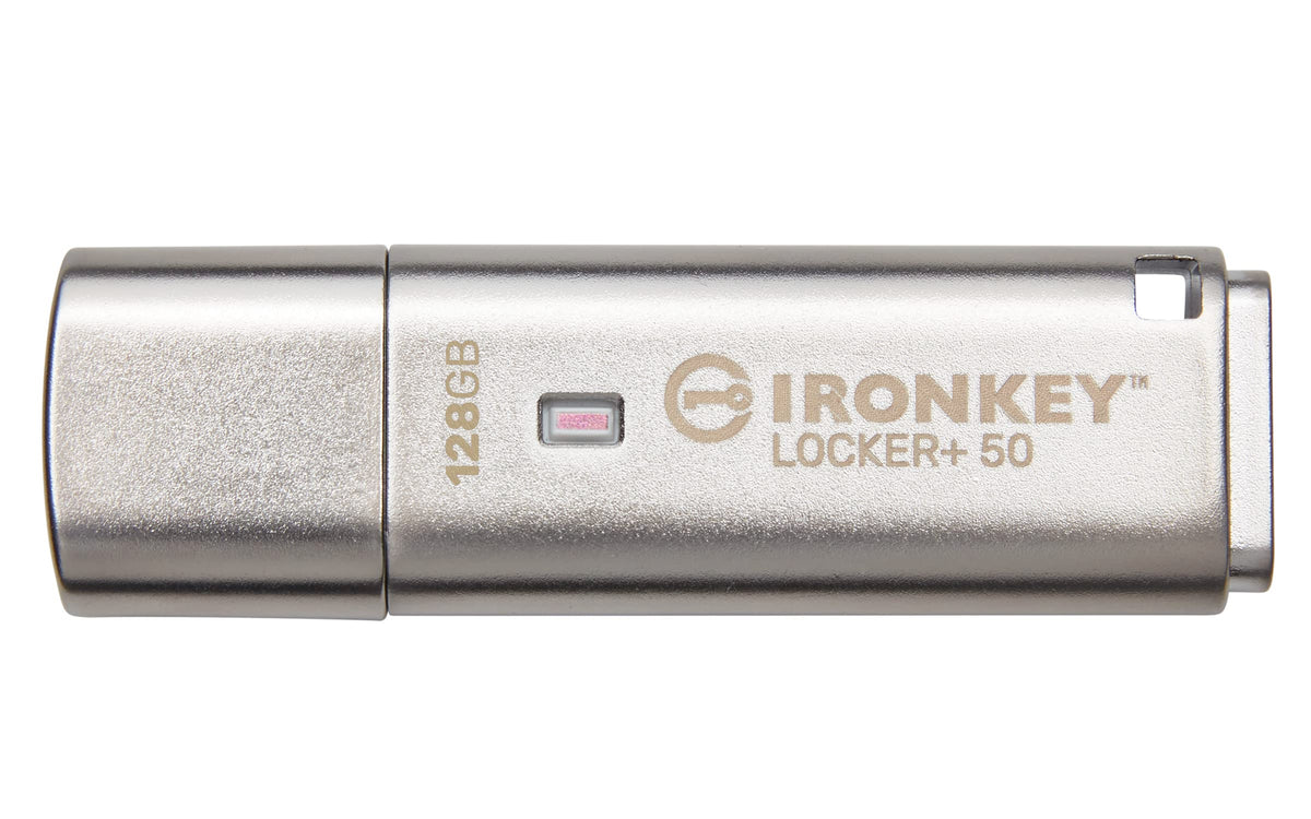 Kingston Ironkey Locker+ 50 128GB Encrypted USB Flash Drive | USB 3.2