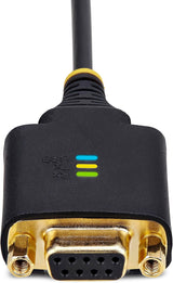 StarTech 1ft (30cm) USB to Null Modem Serial Adapter Cable, COM Retent