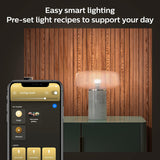 Philips Hue Smart LED A19 Bulb, Warm White Light 2700K, E26 Base, 10.5