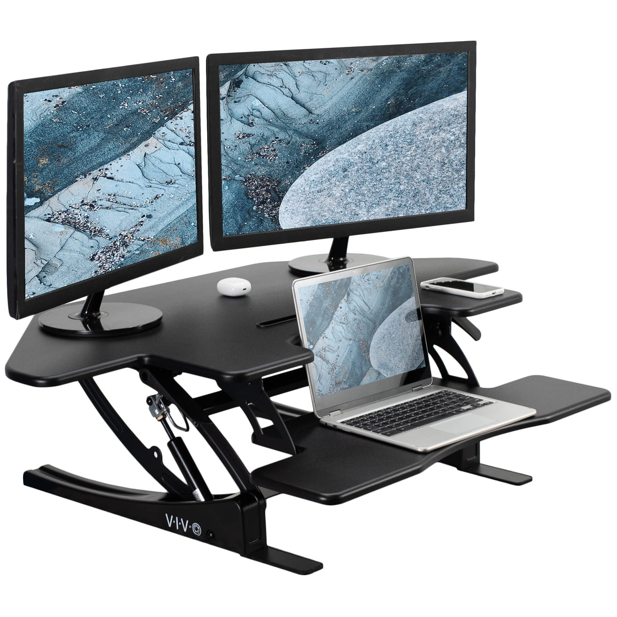 VIVO 43 inch Corner Height Adjustable Cubicle Stand Up Desk Converter,