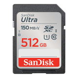 SanDisk 512GB Ultra SDXC UHS-I Memory Card - Up to 150MB/s, C10, U1, F