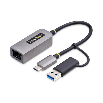 StarTech.com USB-C to Ethernet Adapter w/USB-A Dongle, 10/100/1000Mbps