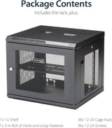 StarTech.com Armoire Réseau 4-Montants 9U Monté Mur avec Tablette 1U, 19