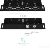 StarTech.com 4 Port USB to DB9 RS232 Serial Adapter Hub ICUSB2324I (Bl