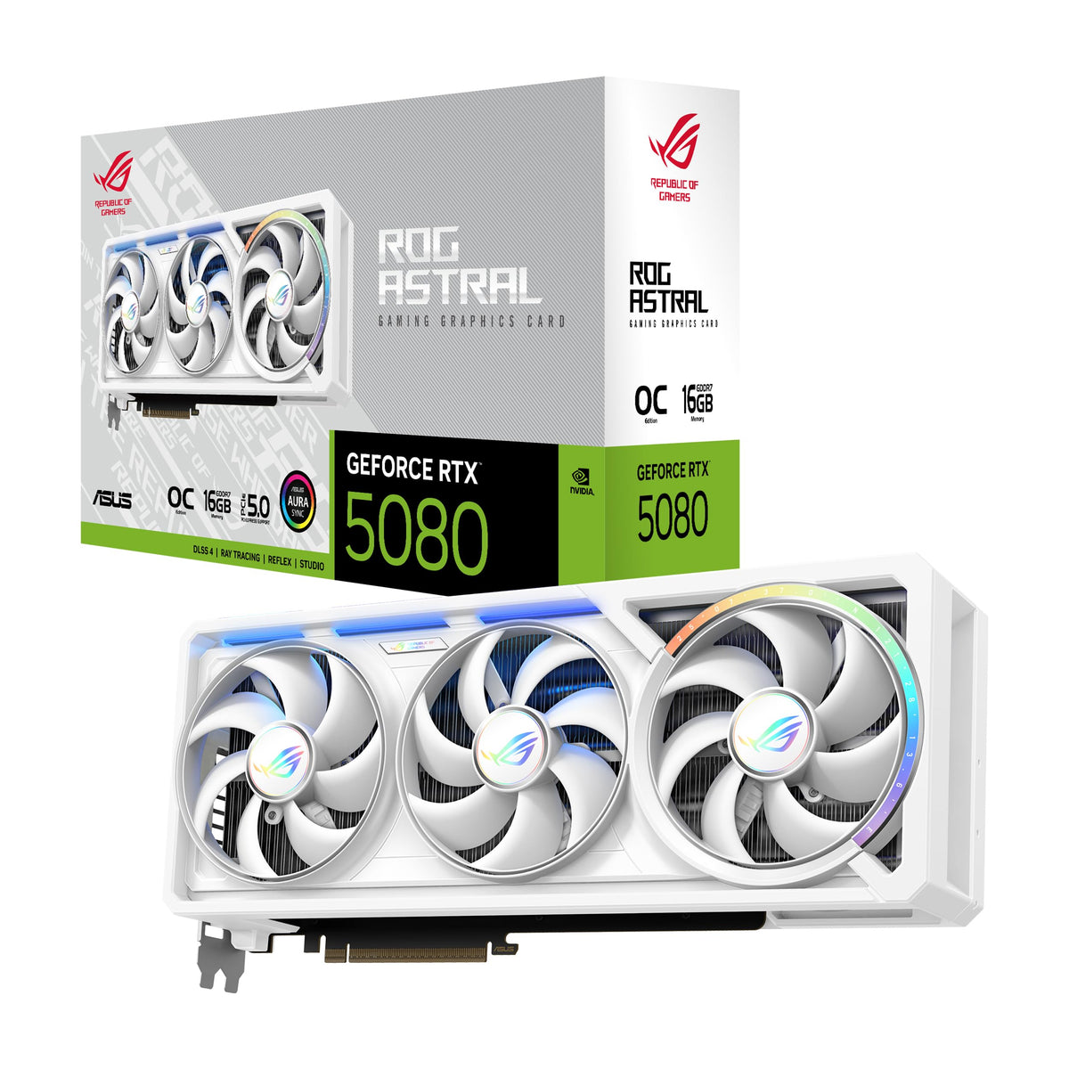 ASUS ROG Astral GeForce RTX™ 5080 16GB GDDR7 White OC Edition - Quad-F