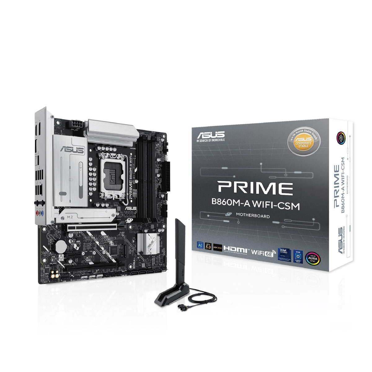ASUS Prime B860M-A WiFi-CSM B860 LGA 1851 mATX Motherboard, Intel® Cor