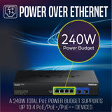 TRENDnet 6-Port 2.5G GaN Power PoE++ Switch with 10G SFP+ Ports (240W)