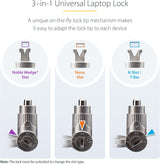 StarTech.com 25-Pack Universal Laptop Lock 6.6ft (2m), Master Keyed Se