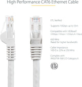 100FT CAT6 White Snagless PVC RJ45 to RJ45 24AWG UTP Patch Cable