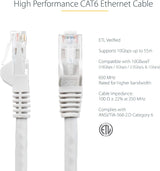 StarTech.com 25ft CAT6 Ethernet Cable - White CAT 6 Gigabit Ethernet W