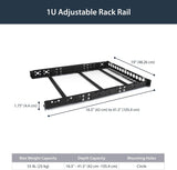 StarTech.com 1U Universal Server Rack Rails, Adjustable Depth Server M