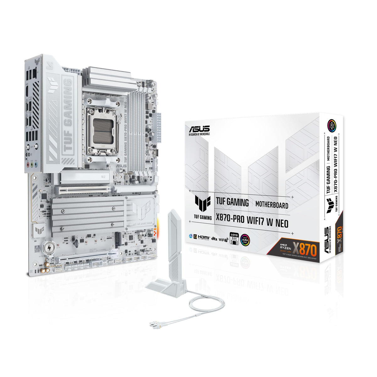 ASUS TUF Gaming X870-PRO WIFI7 W NEO AMD ATX Motherboard, 16+2+1 Power
