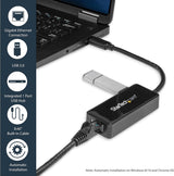 Startech.Com USB 3.0 to Gigabit Ethernet Adapter NIC with USB Port, Bl