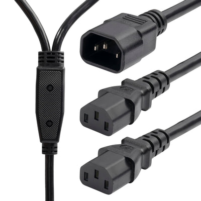 StarTech Cordon d'alimentation répartiteur de 1,8 m (6 pi), C14 IEC 60320 vers 2 C13 IEC 60320 10 A 250 V, 18 AWG, répartiteur en Y de câble d'alimentation, certifié UL