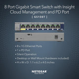 NETGEAR 8-Port Gigabit Ethernet Smart Managed Pro Switch (GS108T) - De