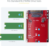 StarTech.com Adaptateur M.2 vers U.3 pour SSD NVMe, Disque PCIe vers 2,5 pouces