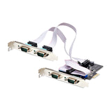 StarTech 4-PORT Serial PCIE Card, Quad-Port PCI Express to RS232/RS422/RS485 (DB9) Serial Card, 16C1050 UART, ESD Protection, Windows/Linux, TAA-Compl