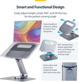 Support portable télescopique StarTech.com, base pivotante à 360°, orientable