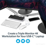 StarTech USB-C Dock Triple 4K Monitor 2x DP+HDMI 100W