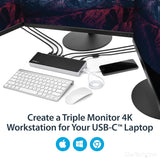 Station d'accueil StarTech.com USB-C, triple moniteur 4K pour ordinateur portable