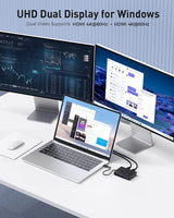 ADAPTATEUR MULTIPORT USB-C 2X HDMI 4K 60HZ/HUB USB 10GBPS/PD 100W
