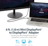 StarTech 6ft Mini DisplayPort to DisplayPort 1.2 Cable, 4K x 2K UHD mD