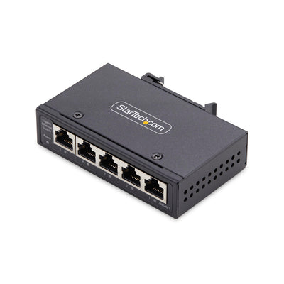 StarTech 5-PORT Unmanaged Industrial Network Switch, 100/1000 Ethernet, DIN RAIL/Wall-Mountable, Rugged IP30 Gigabit Switch, -40F-167F