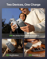 Chargeur portable Belkin, banque d'alimentation magnétique mince 10 000 mAh avec câble USB C