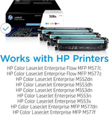 HP 508A (CF360AM) Lot de 3 toners originaux cyan, magenta et jaune
