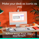 Logitech POP ICON Keys Clavier sans fil Bluetooth - Blanc cassé et Orange