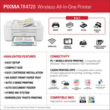 Canon PIXMA TR4720 Wireless All-in-One Printer, White