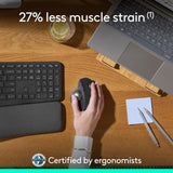Logitech MX Ergo S Advanced Wireless Trackball Mouse, USB-C Rechargeab