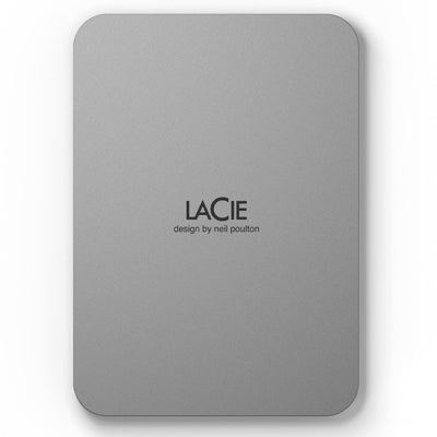 LaCie Mobile Drive 2TB External Hard Drive Portable HDD - Moon Silver,