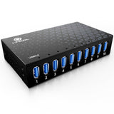 10 Ports USB Hub 3.0 Powered Aluminium - USB Hub Charger - Multiple Po