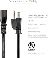 StarTech.com 12 ft Standard Computer Power Cord - NEMA5-15P to C13 - 1