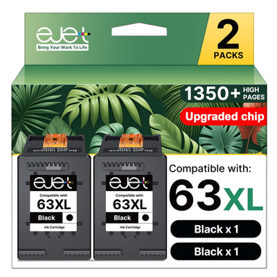 ejet Remanufactured Ink Cartridge Replacement for HP 63XL 63 XL, High